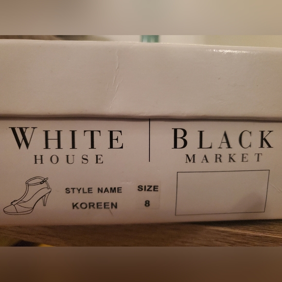 White House Black Market High Heel 👠 Shoes Snake 🐍 Skin Open Toe Pumps - Picture 7 of 7